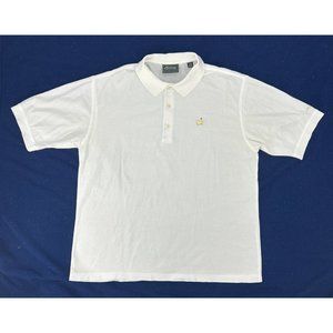 Men's Masters Collection Golf Short‎ Sleeve Polo Shirt White L Mercerized Cotton